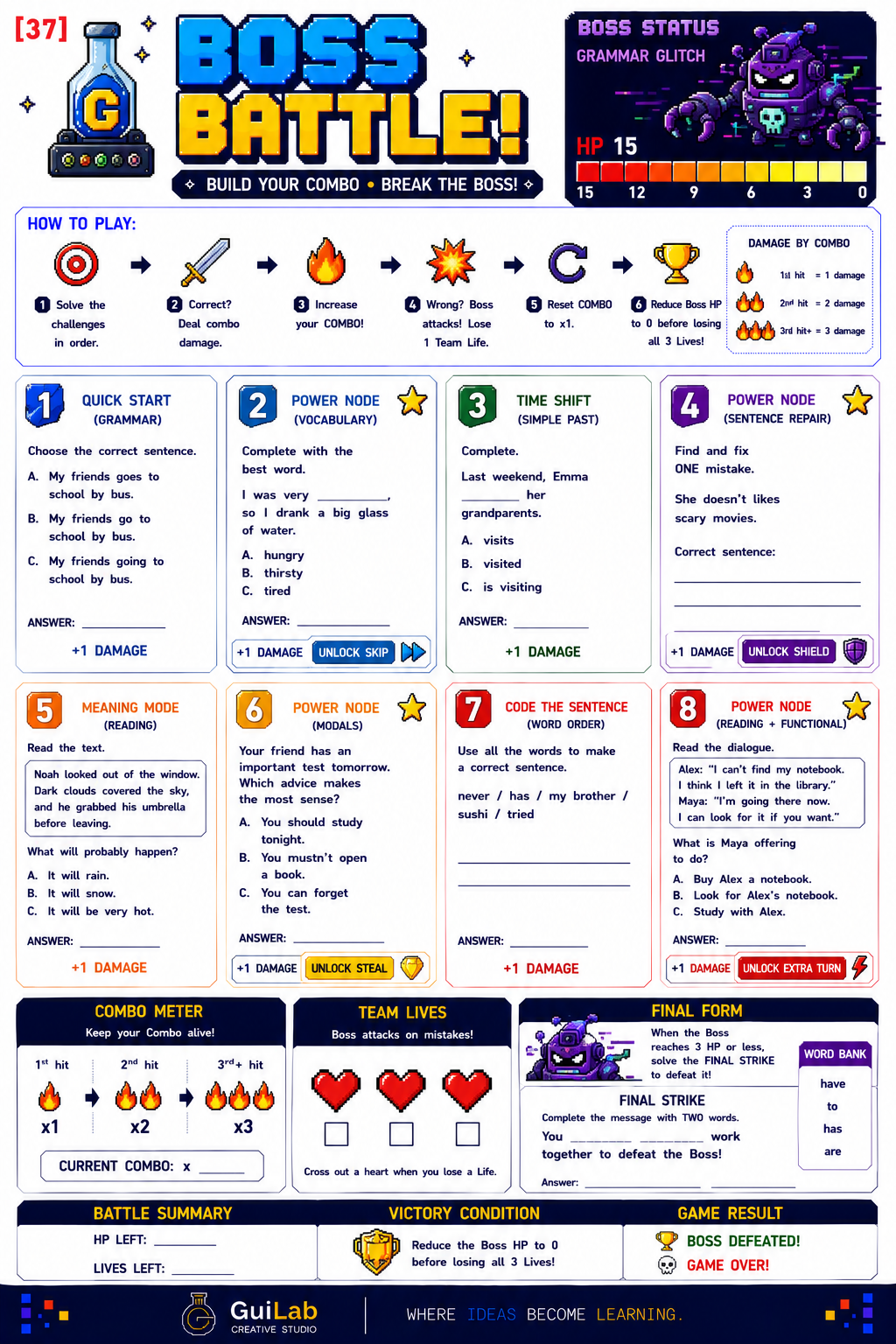 Exemplo real de Games & Interactive Activities