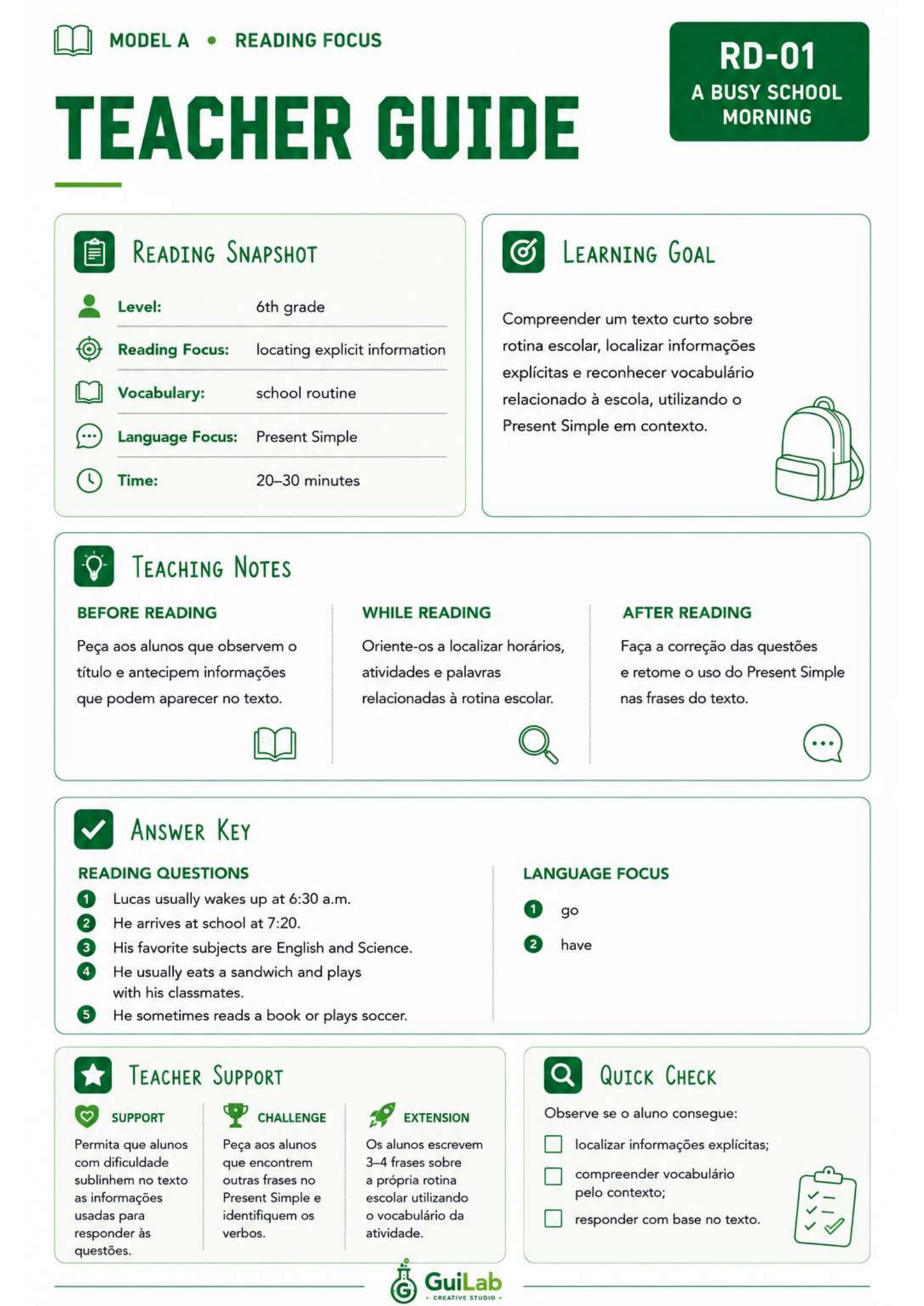 Teacher's Guide da Reading Lab
