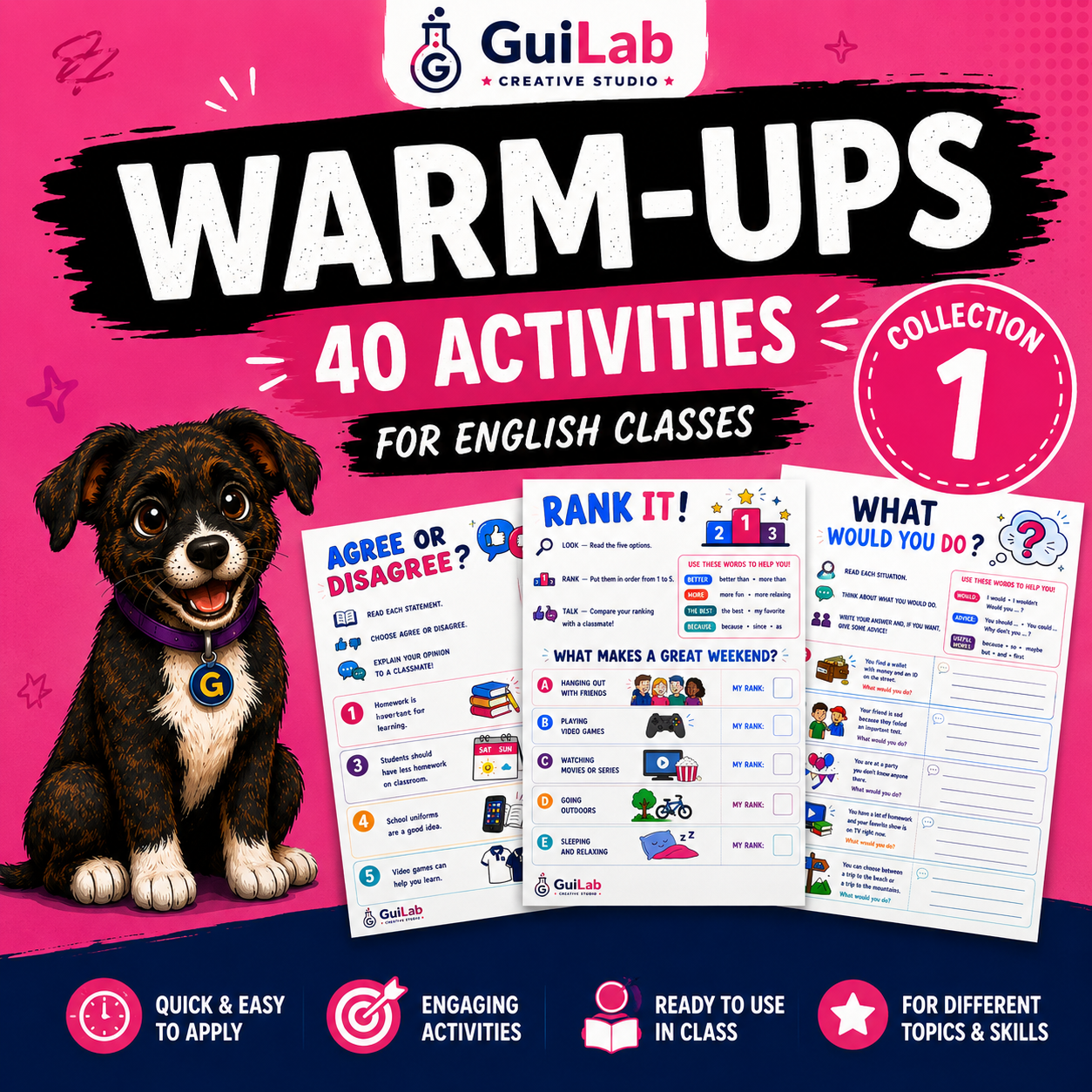 Capa da GuiLab Collection 1 — Warm-Ups com a mascote Sylvie